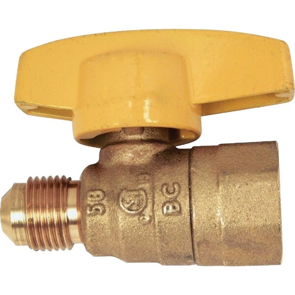 Dormont 3/8'' OD Male Flare x 1/2'' FIP Forged Brass Gas Shutoff Valve 91-1032R - main