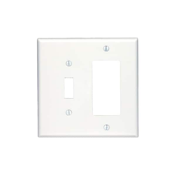 Leviton Combination Wallplate, Midway Size, Gang 2, Light Almond 80605-T - main