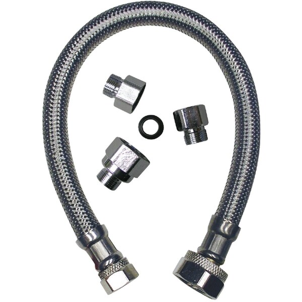 Proline Series ProLine 3/8'' C x 1/2'' FIP x 20'' L. Braided Stainless Steel Universal Faucet Connector 496-902 - main
