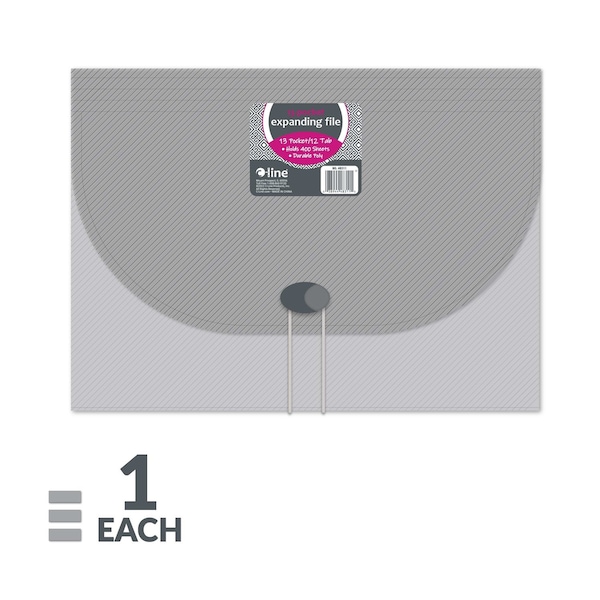 C-Line Products 8-1/2" x 11" Smoke Horizontal 13-Pocket Expanding File, 12EA/DS 48311-DS - main