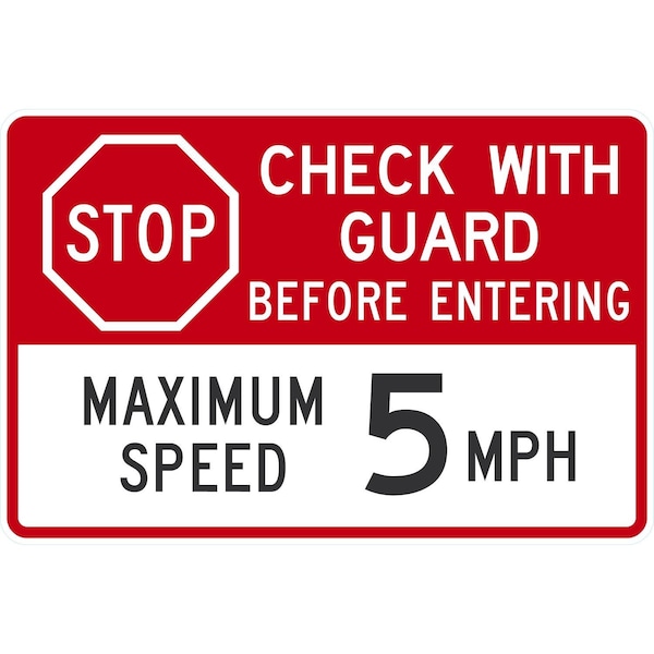 Lyle Stop Check With Guard Before Entering Maximum, 36x24, Diamond Grade, White G-15837-DG_36x24 - main