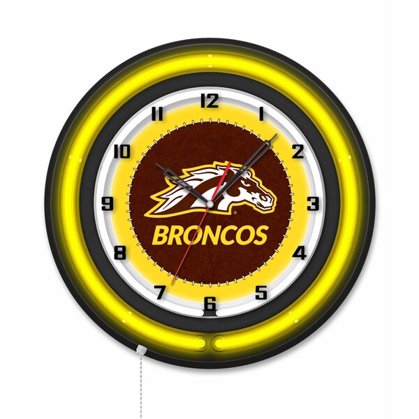 Holland Bar Stool Western Michigan University 19 Double Neon Wall Clock Clk19BK - main