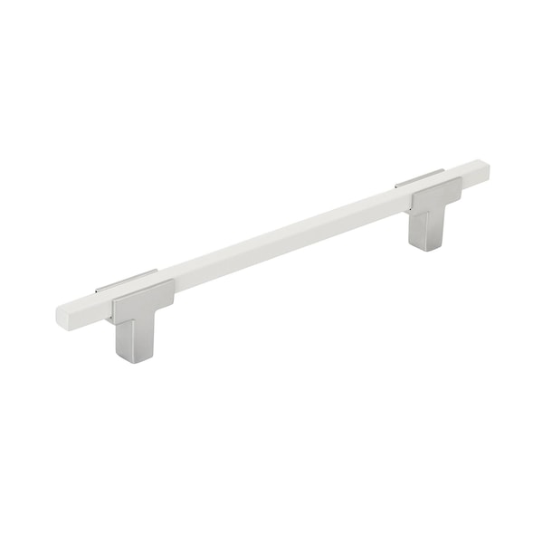 Amerock Urbanite 6-5/16 in 160 mm Center-to-Center Polished Chrome/White Cabinet Pull BP77816026WHT - main