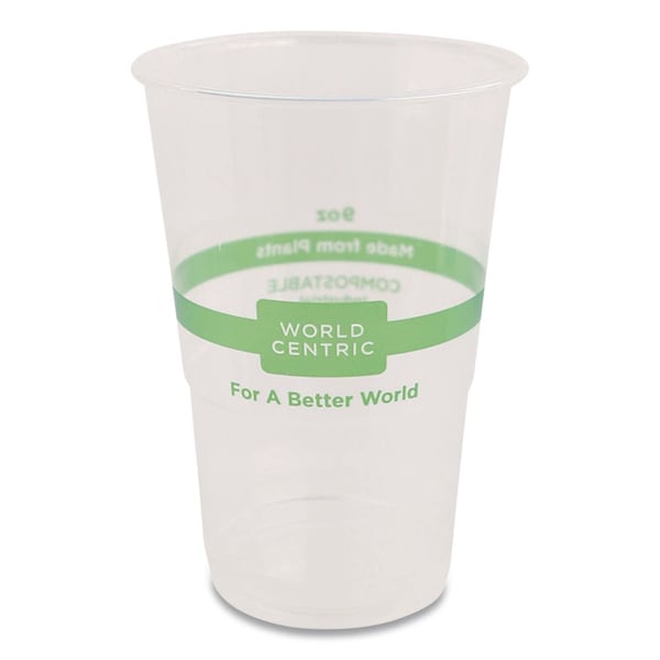 World Centric PLA Clear Cold Cups, 9 oz, Plastic, Clear, 2000PK CP-CS-9 - main