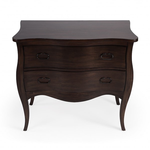 Homeroots 34" Brown Solid Wood Two Drawer Dresser 389784 - main
