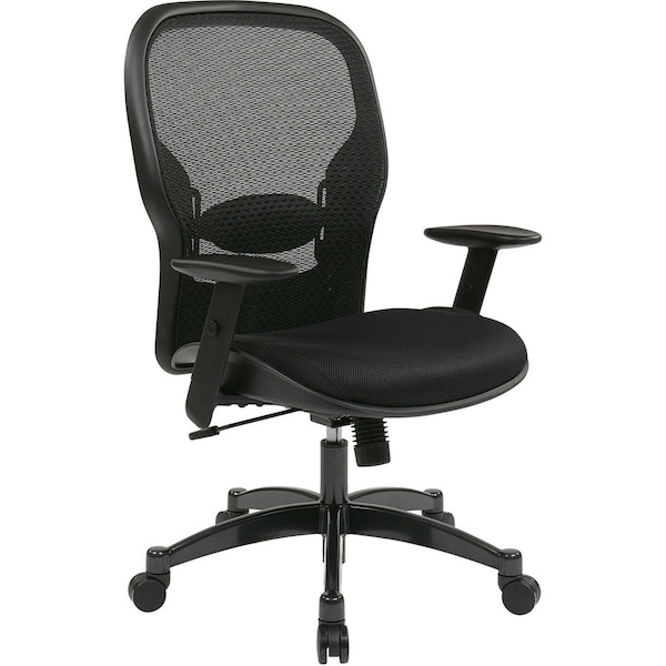 Office Star Executive Chair Managers Chair, Adjustable Arms, 18-3/4" to 22-3/4" Height, Mesh, Black 2300 - main