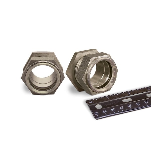 Oil-Rite 303 SS Gasketed Window Sights Straight Thread - Straight w/Nut, 1 1/4in.-12, 1 1/2in. B4764-05B - main