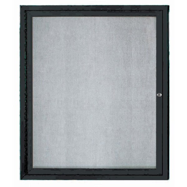 Aarco Outdoor Enclosed Bulletin Board w/ Al Frame, Standard Vinyl, Frame is Powder Coated Black, 36''Hx30''W ODCC3630RBK - main