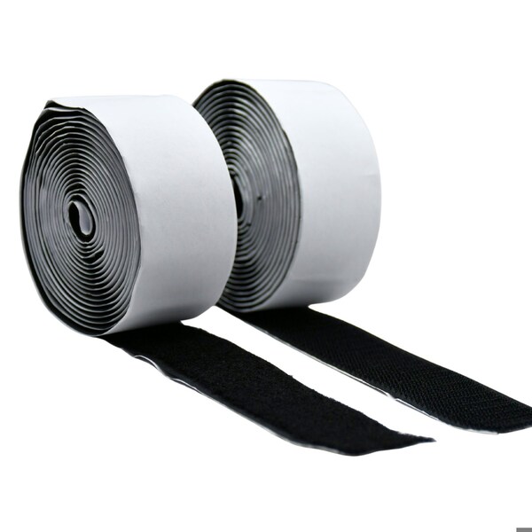 Grizzly Supply Adhesive Hook and Loop Roll, 10 ft L, 1.5 in W, Hook and Loop Connection, Black, 1PK GS-HLAR10x1.5-0 - main