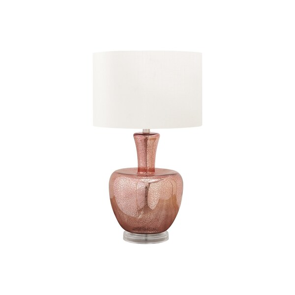 Monarch Specialties Lighting, 26"h, Table Lamp, Dusty Rose Glass, Ivory / Cream Shade, Contemporary, Modern I 9899 - main