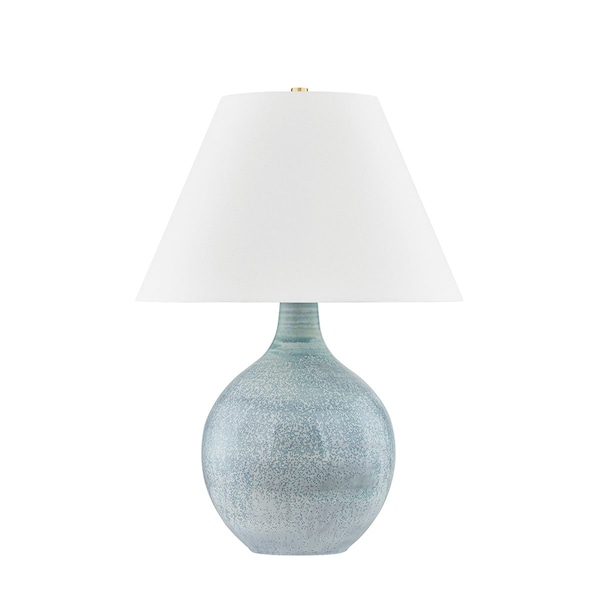 Hudson Valley Lighting Kearny 1 Light Table Lamp 19 In. Aged Brass/Ceramic Reactive Seaglass L6227-AGB/C04 - main