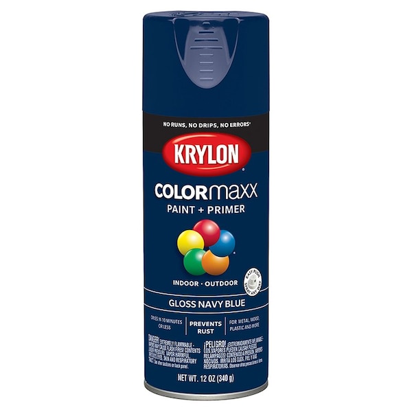 Krylon 12 Oz K05529007 Navy Blue COLORmaxx Paint & Primer Spray Paint, Gloss K05528007 - main