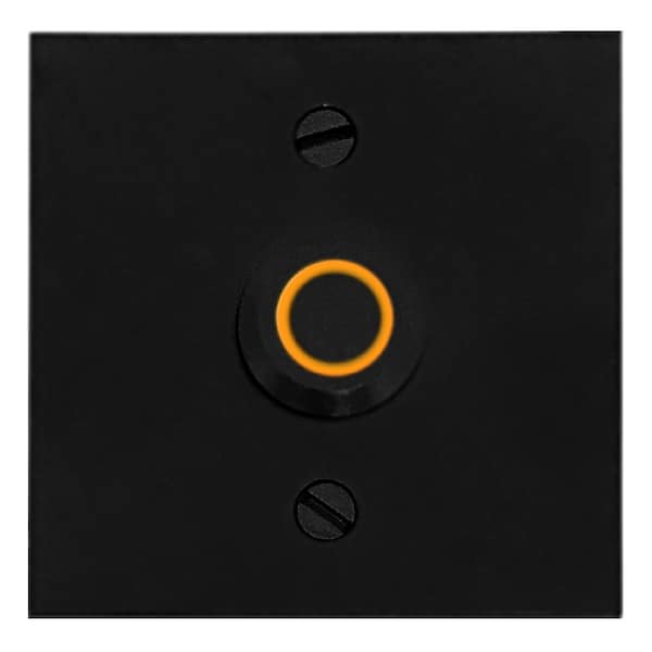 Newhouse Hardware Wired Metal Square Surface Mount Doorbell Chime Push Button with LED Button Light in Black BT6SL - main
