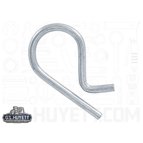 Huyett Bridge Pin, Zn Plt Spg Stl, .162 Wire Dia x 2.188 L x .880 In Eye Dia x Fits 7/8 to 1-1/16 Shft BP-205 - main