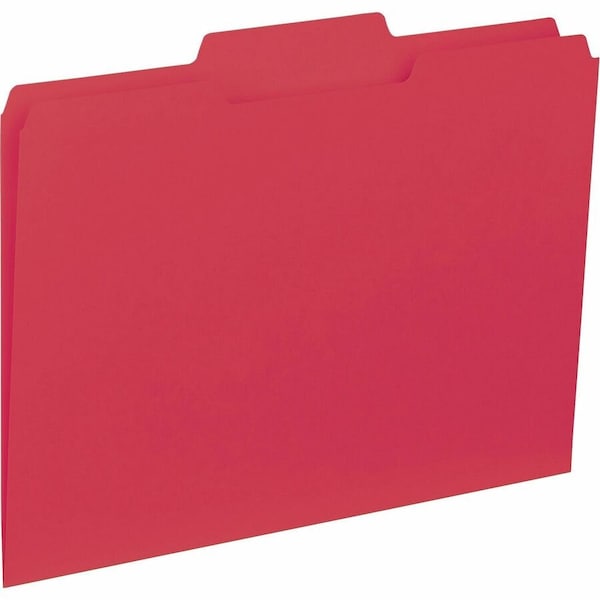 Business Source File Folder, Red, Paperboard, PK100 BSN43564 - main