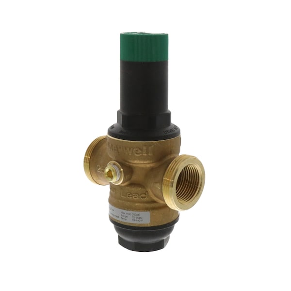Resideo Pressure Regulating Valve 1'' FPT Double Union Inlet 25-90 Psi Adjustable Outlet Potable Water Body DS06-102-LF - main
