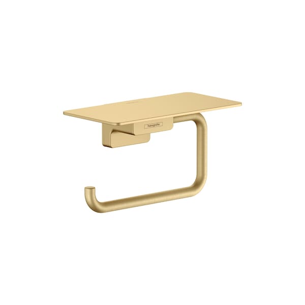 Hansgrohe AddStoris Toilet Paper Holder with Shelf in Brushed Gold Optic 41772250 - main