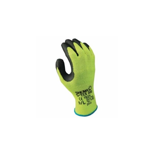 Showa S-Tex 300 Rubber Palm-Coated Gloves, X-Large, Black/Hi-Viz Yellow 845-S-TEX300XL-10 - main