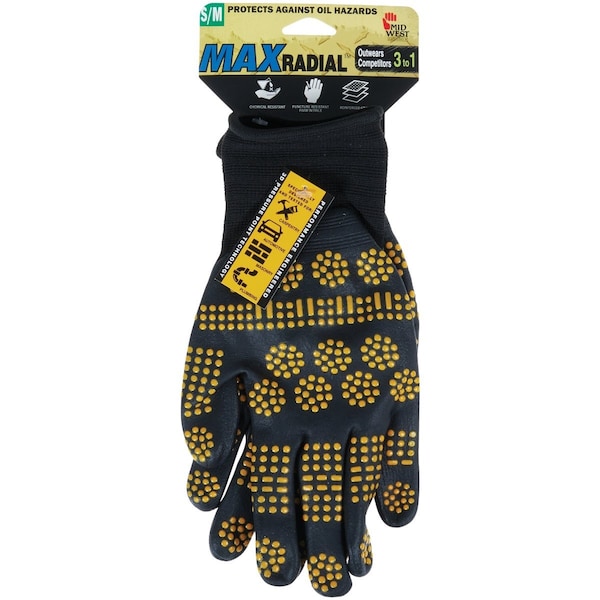 Midwest Gloves & Gear MAX Radial Unisex Small/Medium Nitrile Coated Glove 91-SM-DB-6 - main