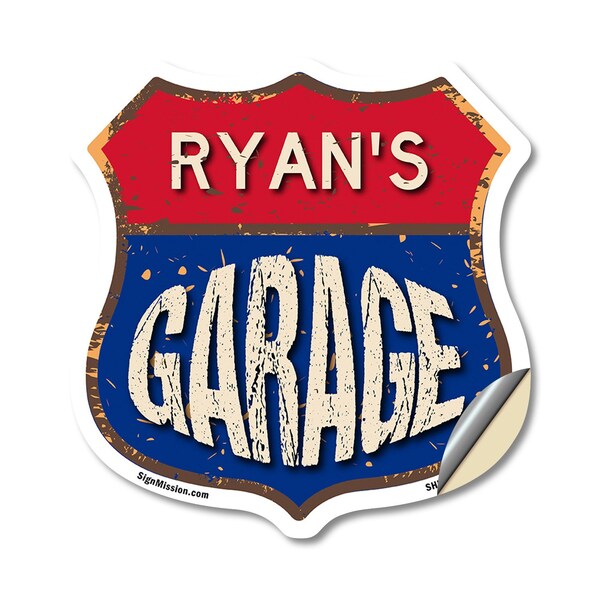 Signmission Ryan's Garage, 12 Inch X 12 Inch, Vinyl Decal SHI-D-12-383-RYAN - main