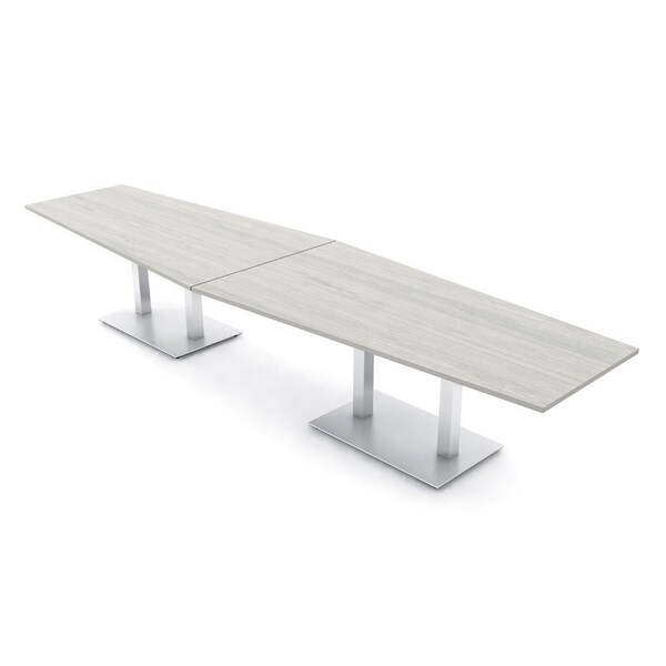 Skutchi Designs Hexagon Conference Table With Power, 48 in W, 168 in L, Ivory HAR-HEX.IR-48X168-DOU-K458-NA - main
