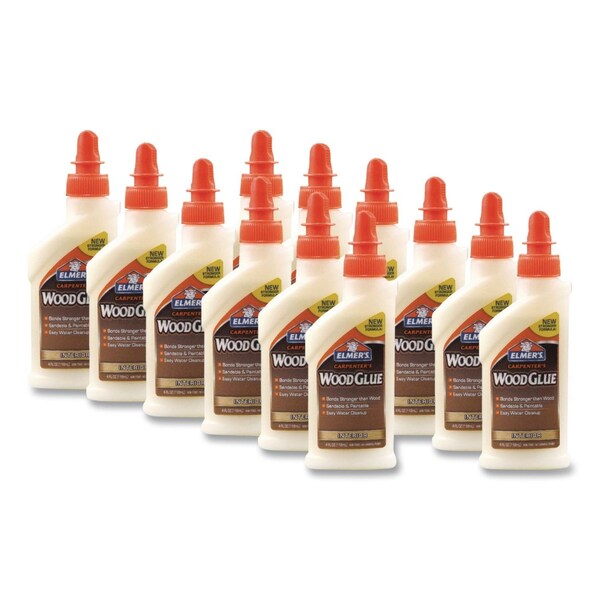 Elmers Carpenter Wood Glue, 4 oz, Dries Beige, 12PK E7000 - main