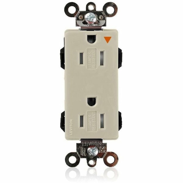 Leviton Industrial Grade Decora Receptacle, 15 Amp, 125 Volt MT162-IGI - main