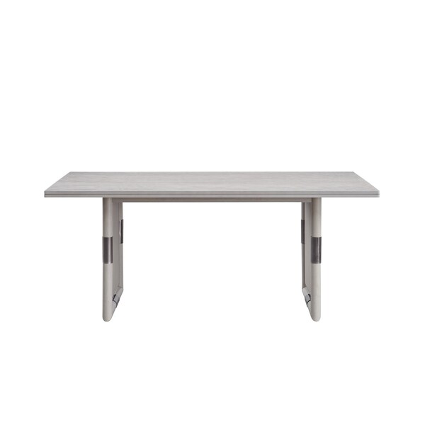 Homeroots 72" Natural Wood Double Pedestal Base Dining Table 630378 - main