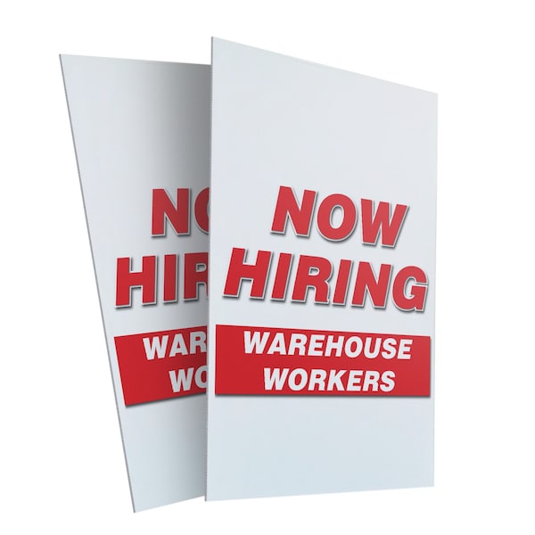 Signmission Warehouse Workers, Plastic Signs Only 24 Inch x 36 Inch, Corrugated Plastic, 2PK CSB-2436-2PACK-WAREHOUSE WORKERS - main