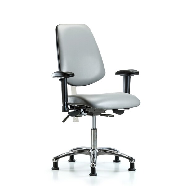 Blue Ridge Ergonomics Vinyl Clean Room Chair, Adjustable Arms BR-NCR-VDHCH-MB-CR-T0-A1-RG-8840 - main
