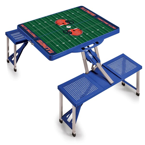 Picnic Time Family Of Brands Illinois Fighting Illini - Football Field - Picnic Table Portable Folding Table 811-00-139-215-0 - main