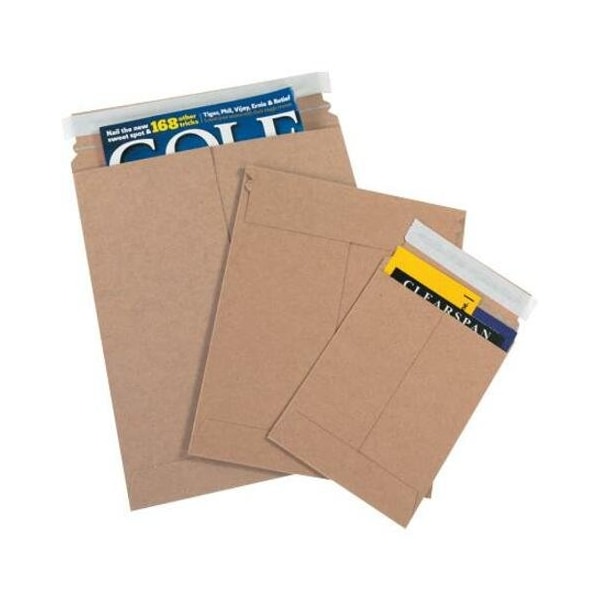 Partners Brand Self-Seal Flat Mailers, 7" x 9", Kraft, PK100 RM10K - main