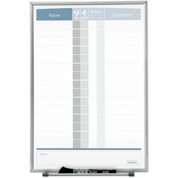 Quartet In/Out Board, Steel, 16 in, 11 in, Aluminum Frame, White/Gray, Gloss 33703 - main