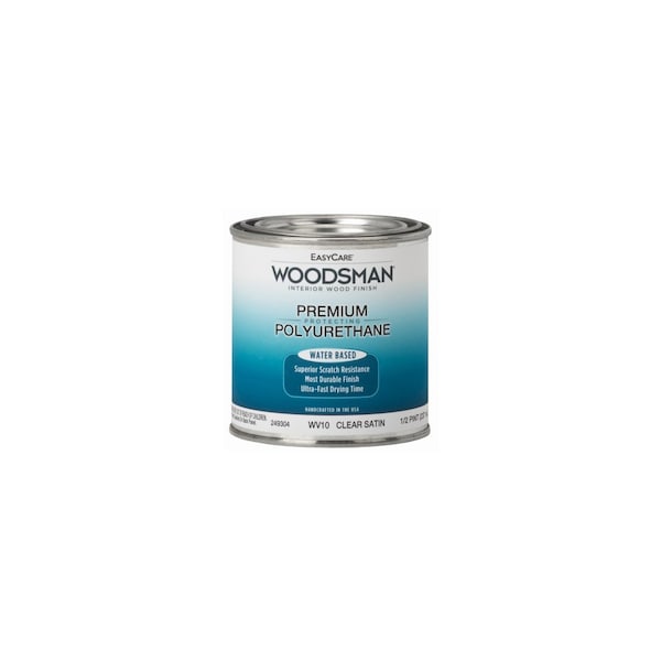 True Value Woodsman Fast Dry Protective Polyurethane Wood Finish, Interior, Water Base, Clear Satin, 1/2-Pt. WV10-HP - main