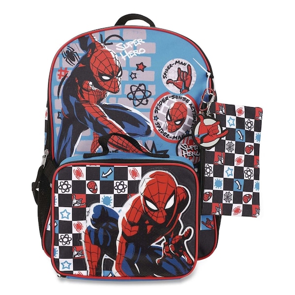 Bioworld Spiderman Kids 5-Piece Backpack Set, 16", Multicolor B1B7XT6USMSB00 - main