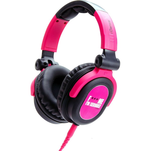 Idance Full-range headphones designed for DJs w/Swivel cup & neodymium magnet & removable cord PINK & BLAC FDJ600 - main