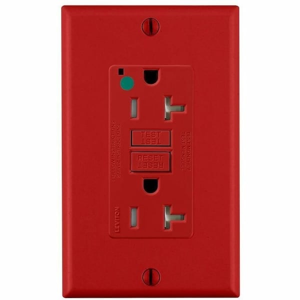 Leviton SmartlockPro GFCI 20A HG/TR/PI Red GFTR2-HFR - main