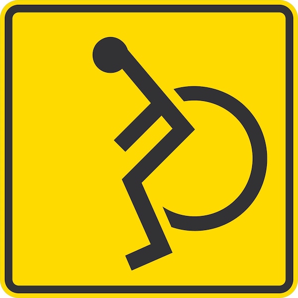 Lyle W11-9, Handicap Symbol, 30x30, High Intensity Prismatic, Yellow G-15437-HI_30x30 - main