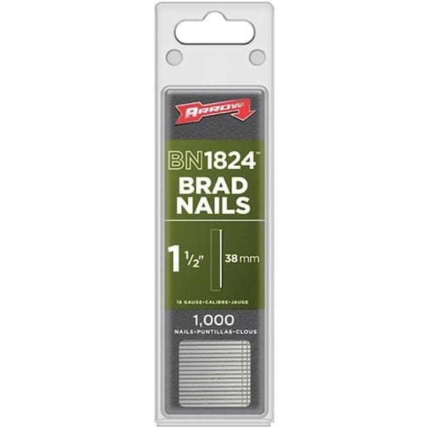 Arrow Fastener Collated Brad Nail, 1-1/2 in L, 18 ga, Brad Head BN1824CS - main