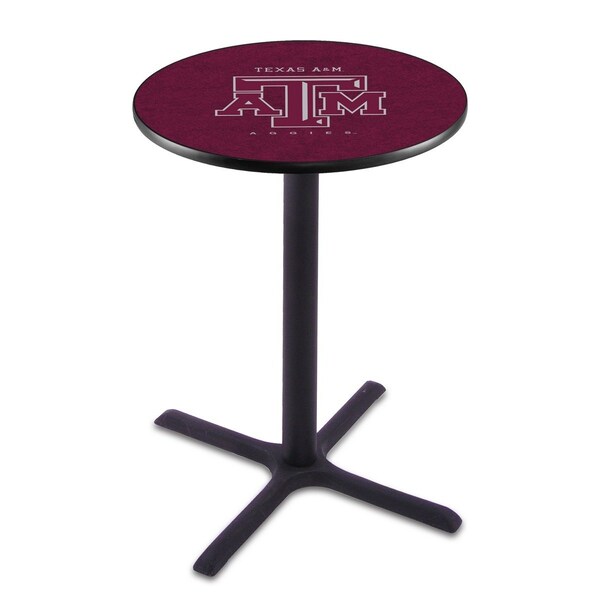 Holland Bar Stool Co 36" Blk Wrinkle Texas A&M Pub Table, 36" dia. Top L211B3636TexA-M - main
