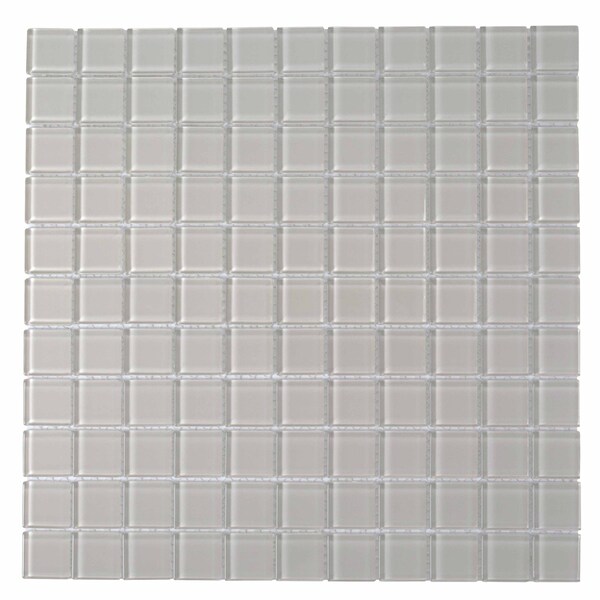 Apollo Tile 10 pack Warm Greige 11.8 in. x 11.8 in. 1 in. x 1 in. Polished Glass Mosaic Floor and Wall Tile 9.67 sq. ft./case APLA88085 1X1A - main