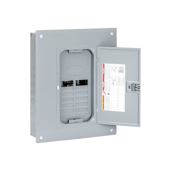 Square D Load Center, 12 Spaces, 125 A, 120/240 V AC, Convertible Main Lug, 1 phase Phase HOM1224L125PC - main