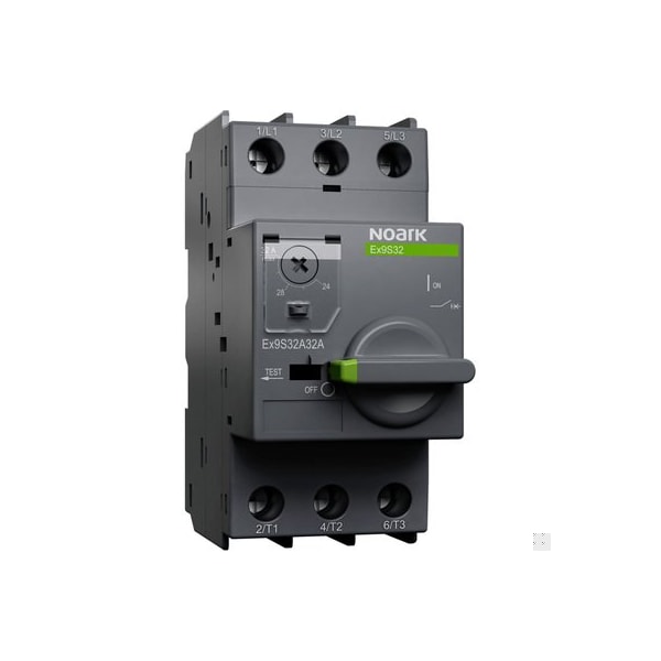 Noark Thermal-magnetic Manual Motor Starter - Ex9S32 - 4-6.3A setting - class 10 - rotary handle operation EX9S32A6.3A - main