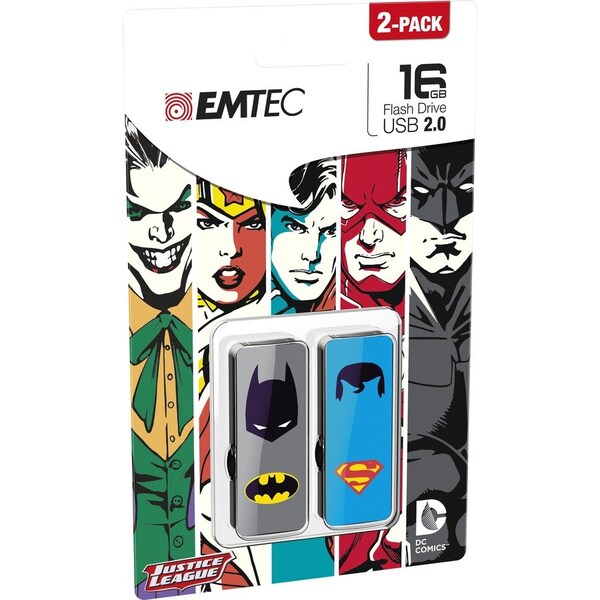 Emtec USB2.0 M700 16GB Super Heroes P2 - 16 GB - USB 2.0 - 2 / Pack ECMMD16GM700SHP2 - main