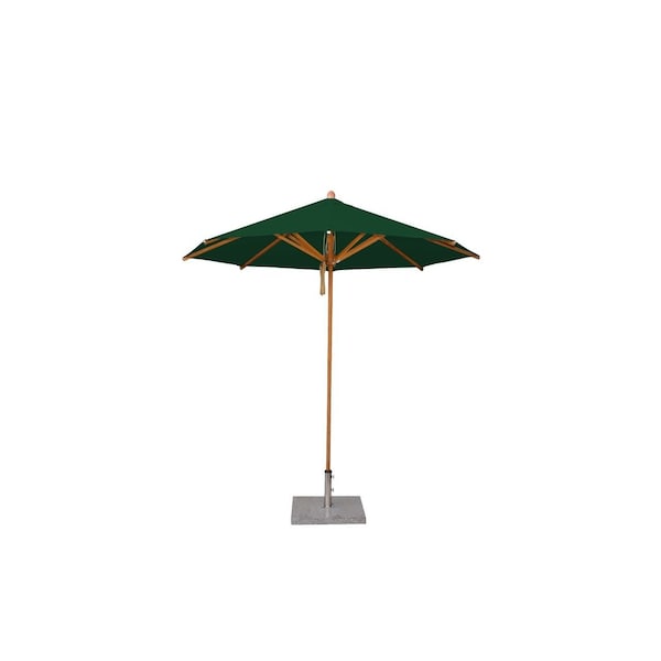 Bambrella 8.5' Round Bamboo Market Umbrealla w/1.5" Pole Diameter-Forest Green Canopy 2.5m R-L38-FG - main
