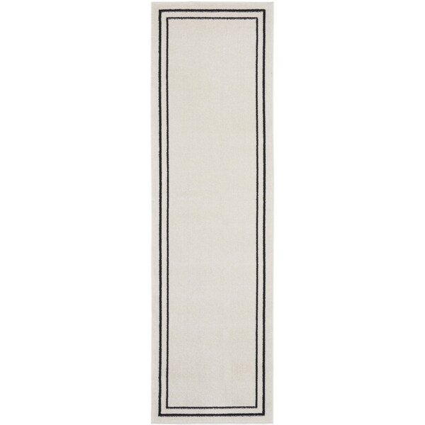 Homeroots 6' Ivory And Black Indoor Outdoor Runner Rug 545528 - main