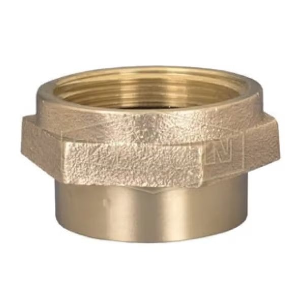 Dixon Double Hex Female Nipple, 1-1/2 in, Brass, Female NST NH, Domestic FFH15F15F - main