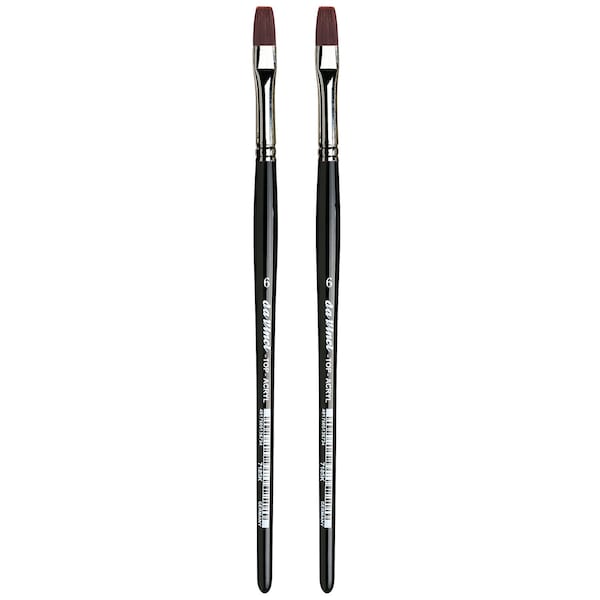 Da Vinci TOP-ACRYL Bright Red-Brown Brush, Synthetic, Acrylic & Oil, Flat, Series 7185K, Size 6, 2PK VA-7185K_6 - main