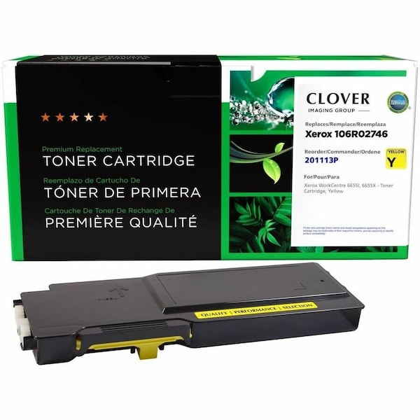 Clover Imaging Group Remanufactured Yellow Toner Cartridge for Xerox 106R02746 201113P - main