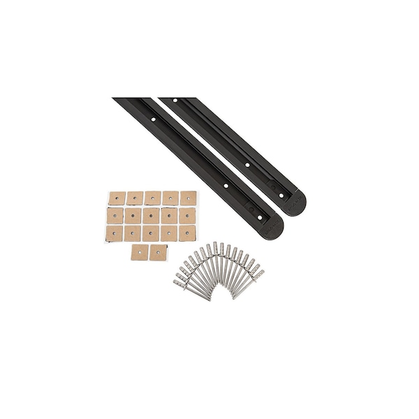 Rhino Rack ROOF RACK ACCESSORIES Used With 's Roof Rack Black 4724 Inch Length Track With Hardware And End RTS554 - main